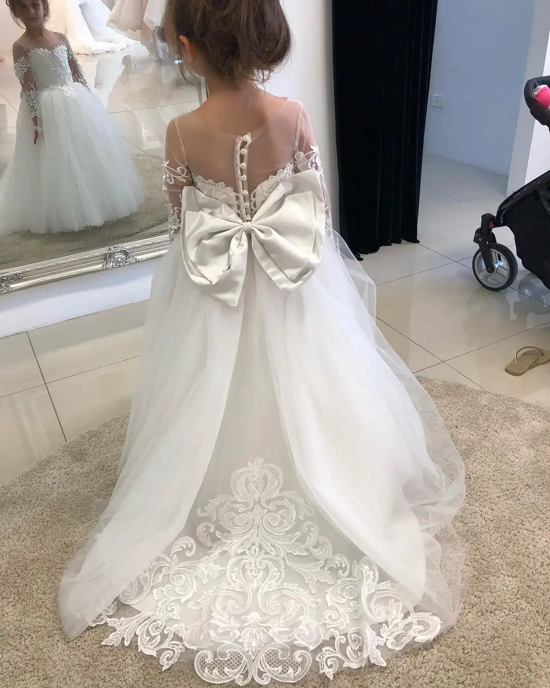 Lace Tulle Princess Flower Girl Dress