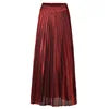 Women's Half Skirt Eco-Friendly Polyester Cotton A-Line Pleated Maxi Casual Skirt