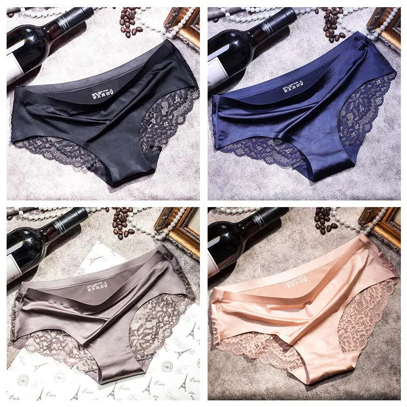 4pcs Lace Panties Women Seamless Underwear Plus Size
