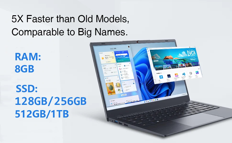 Intel Celeron N150 Processor 12GB LPDDR5 256GB USB3.0 Laptop Computer PC Ordinateur Portable