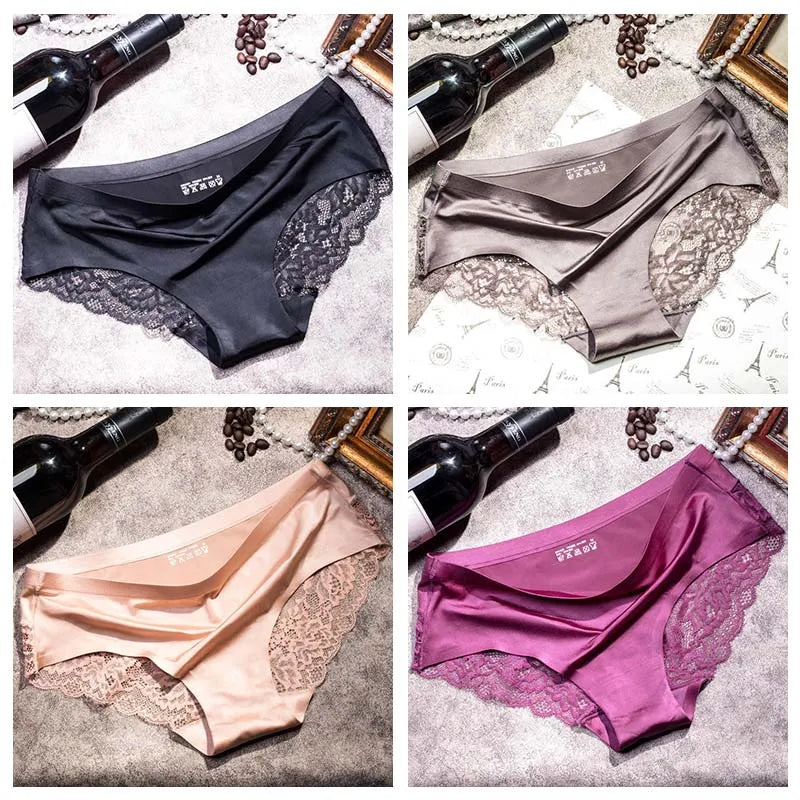 4pcs Lace Panties Women Seamless Underwear Plus Size