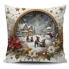 Super Soft Personalized Christmas Tree Cushion Cover Home Decorative Pillowcase with Sublimation Printing