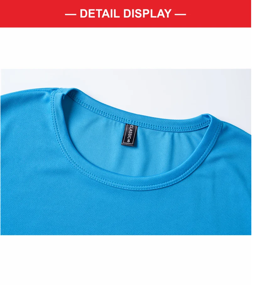 Quick Dry Round Neck T-shirt Custom Printed Embroidered Logo Sports Fitness Short Sleeve Top Running Shirts