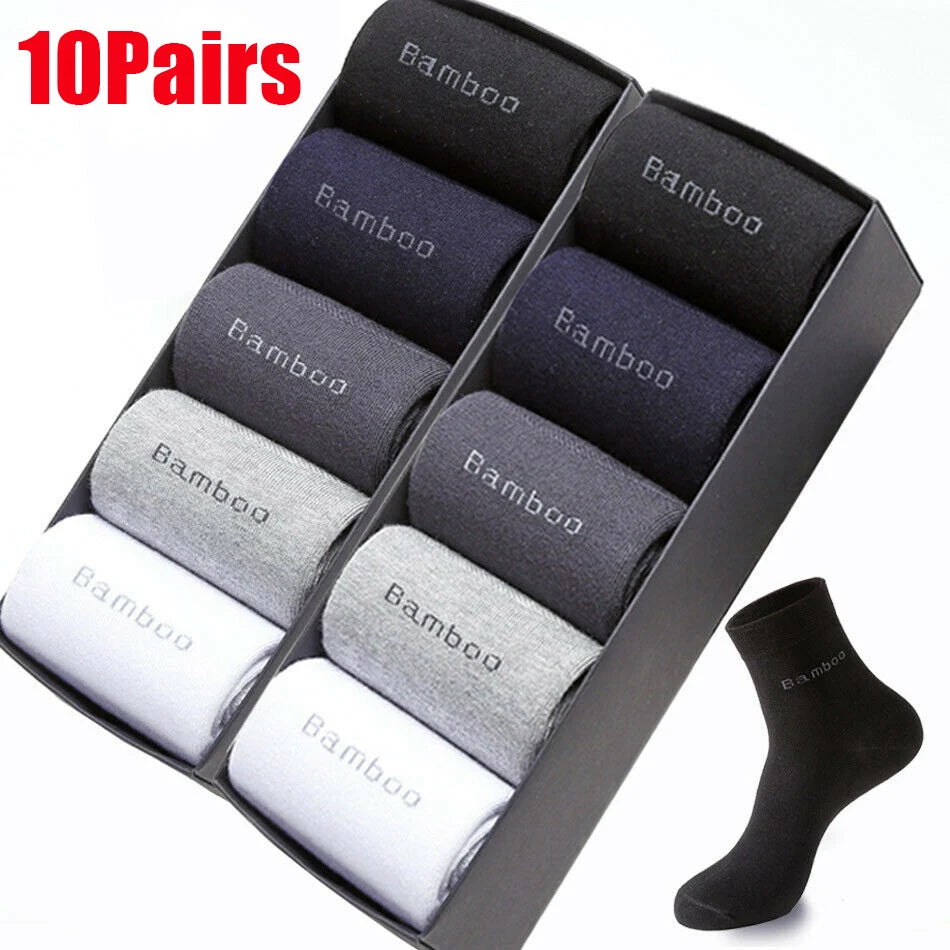 10pairs Bamboo Fiber Silk Men's Summer Socks Thin Stripe Breathable