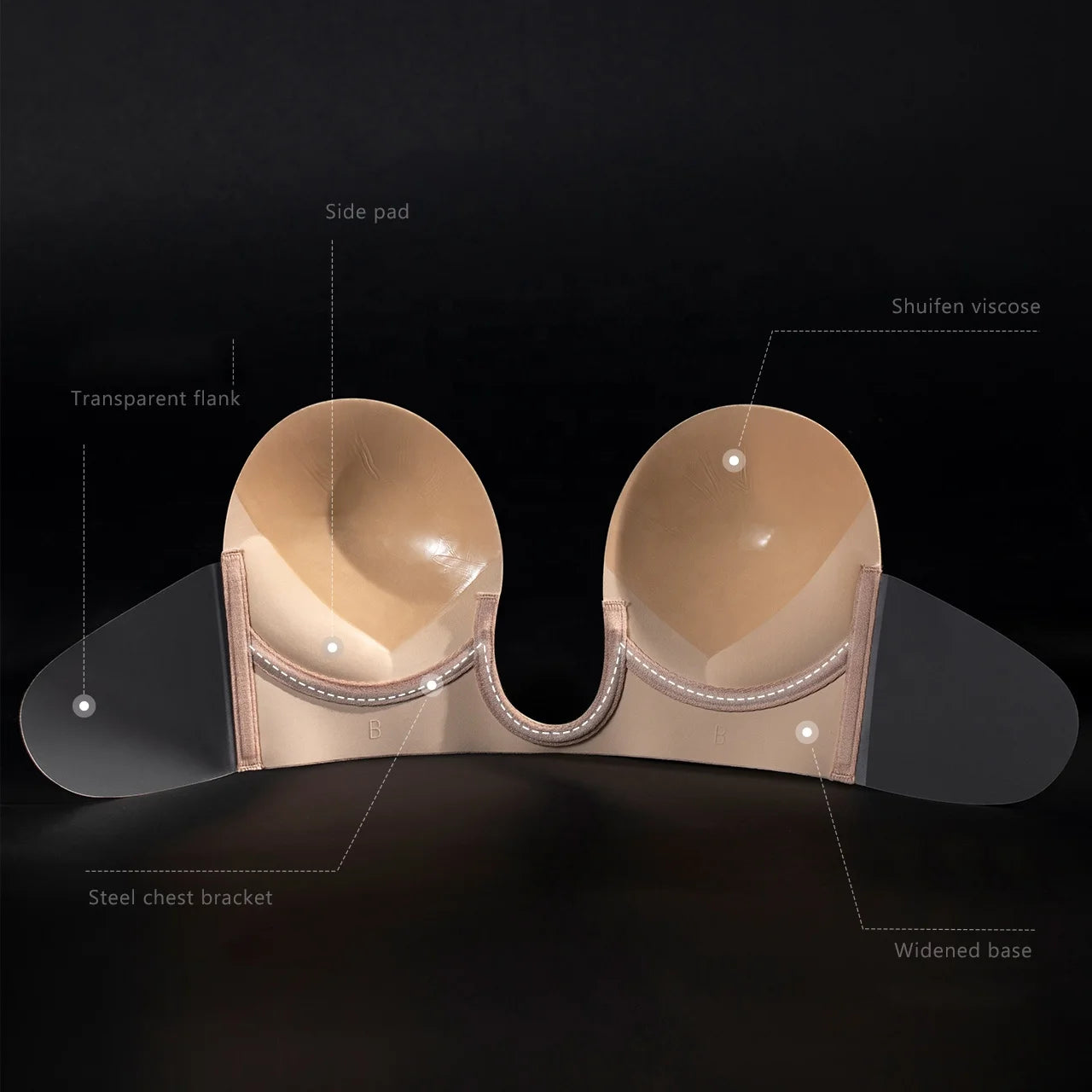 Seamless Sustainable U Plunge Invisible Push up Silicone Gel Bra Push up Strapless Bra