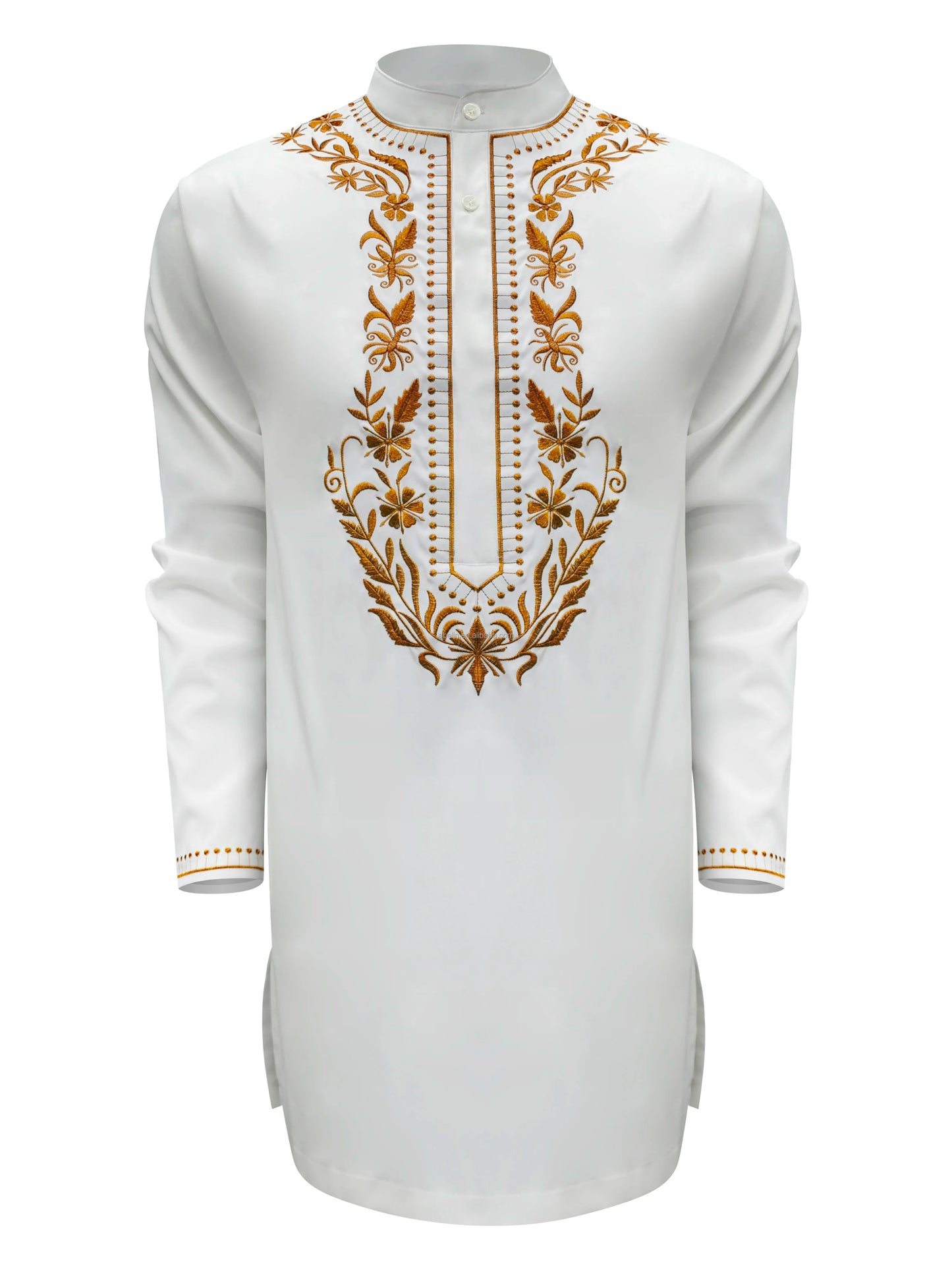 Men's Embroidery Set Two Pieces White Fashion Wedding Sets Formal Men Party Embroidery Sets Plus Size