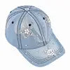 Women's Shiny Bling Denim Diamonds Hat Sparkling Rhinestone Baseball Cap