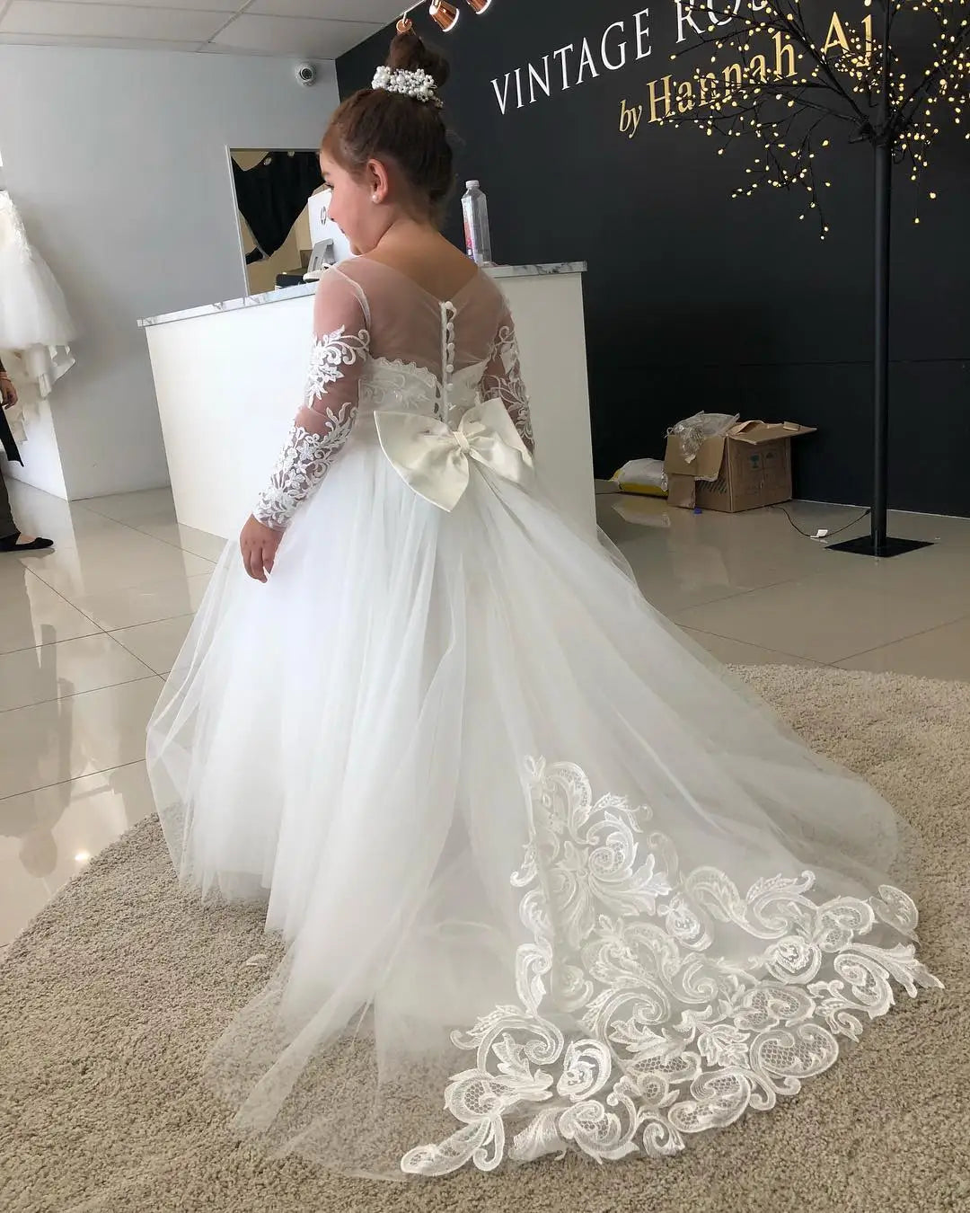 Lace Tulle Princess Flower Girl Dress