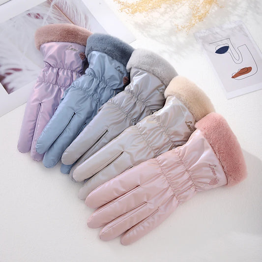 Daily Life Full Finger Cold Weather Gloves Ladies Cycling Driving Gloves