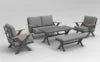 Modern All-Aluminum Outdoor Modular Sofa Set with X-Frame Design and Dining Table Freely Combinable for Farmhouse & Courtyard