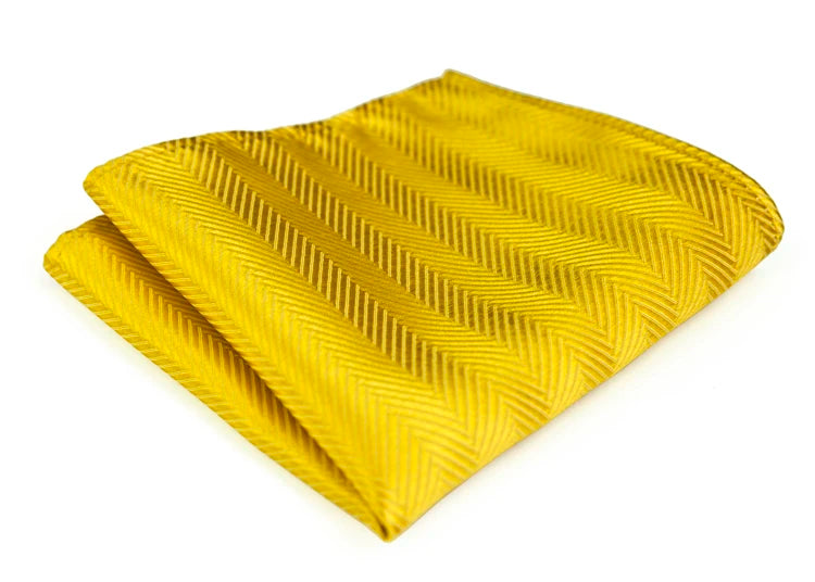 Solid Floral Paisley Yellow Gold Men's Ties Neckties 100% Silk Jacquard Woven Tie Sets Pocket Square Party Wedding