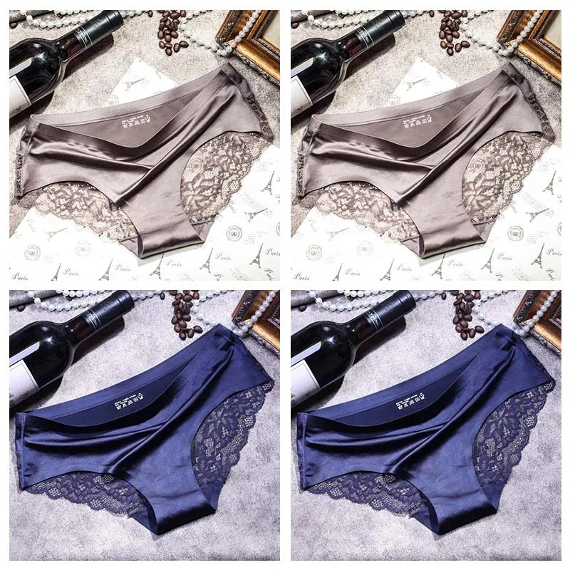 4pcs Lace Panties Women Seamless Underwear Plus Size