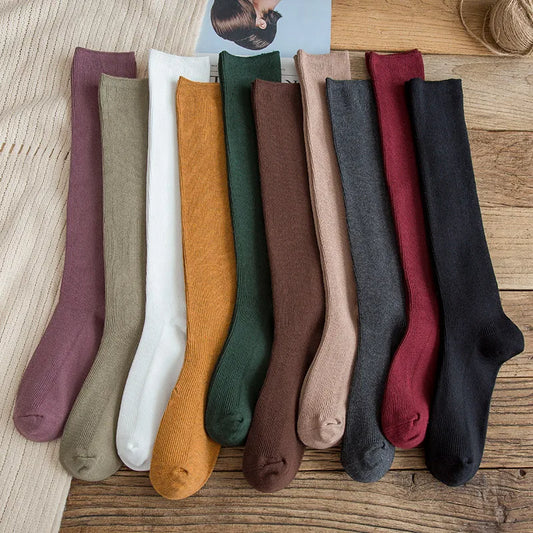 10 Colors Women's Cotton Socks Long Socks