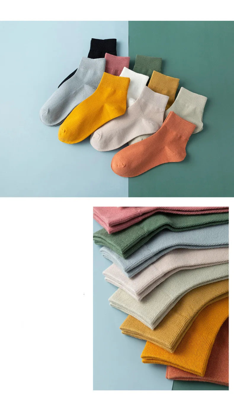 Cotton Breathable Solid Color Woman Summer Thin Socks