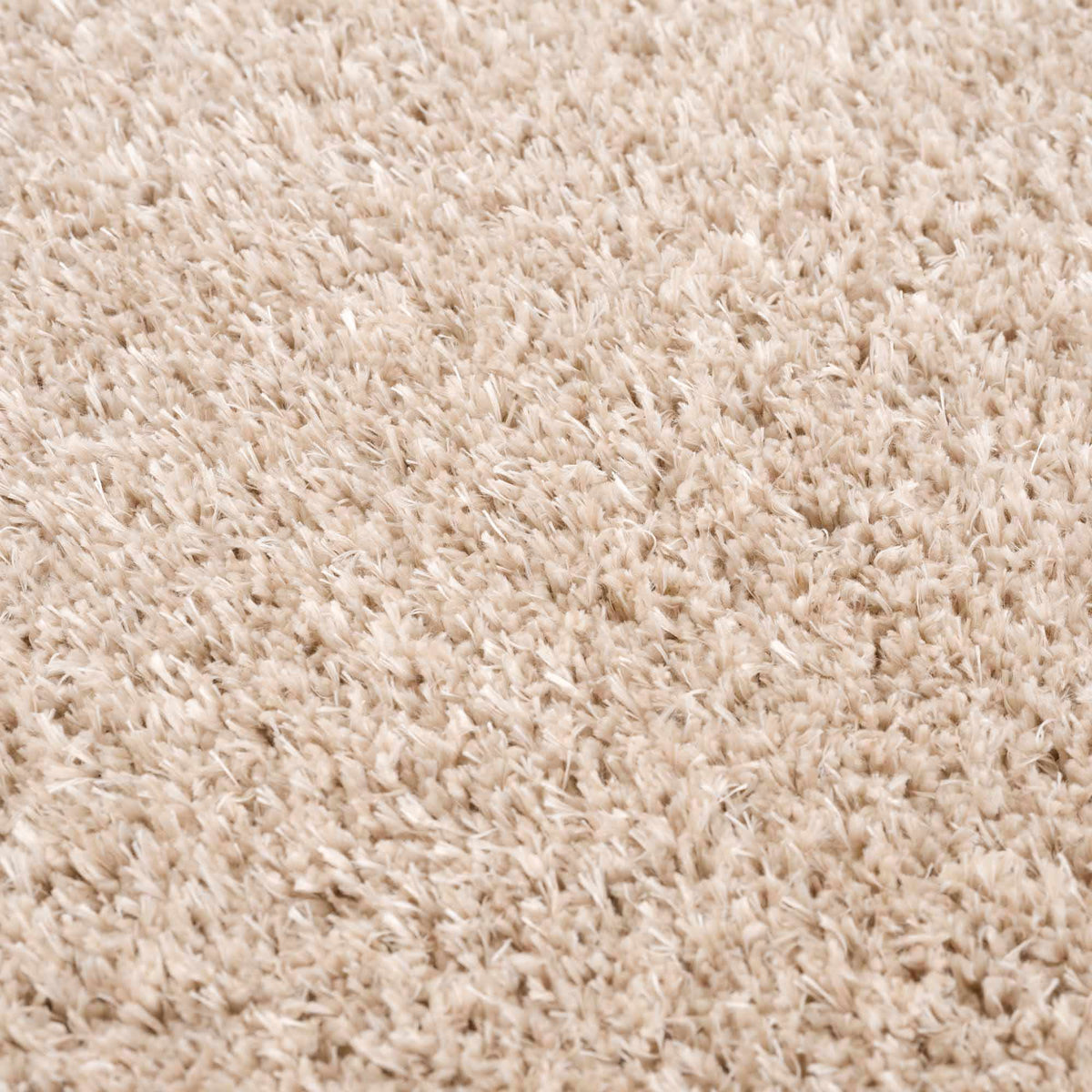 Faina Solid Beige Shag Rug Washable