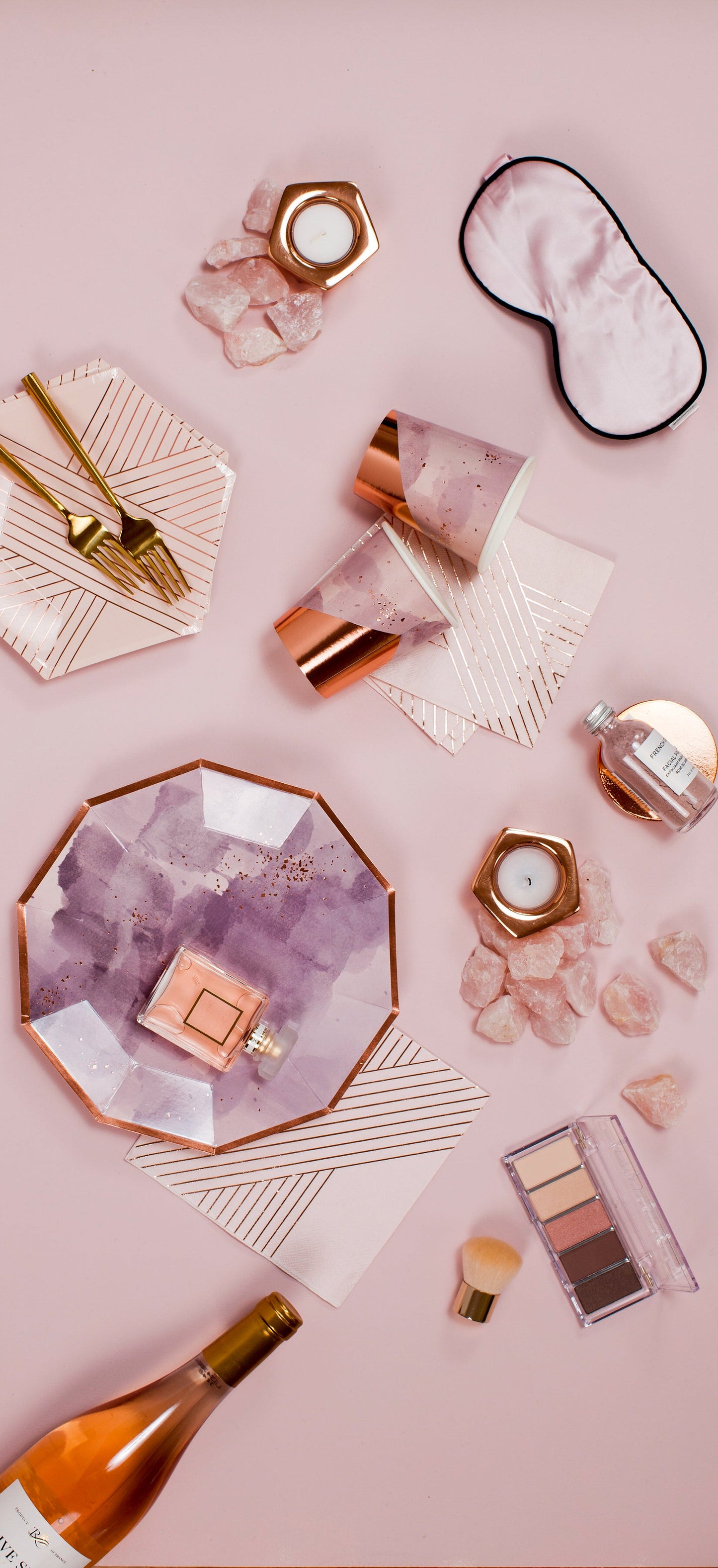 Amethyst - Pale Pink Striped Small Paper Plates