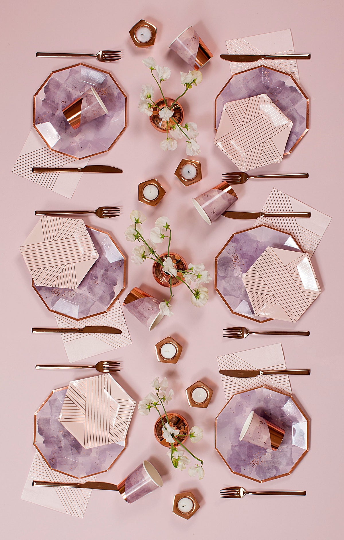 Amethyst - Light Purple Watercolor Premium Large Paper Plates