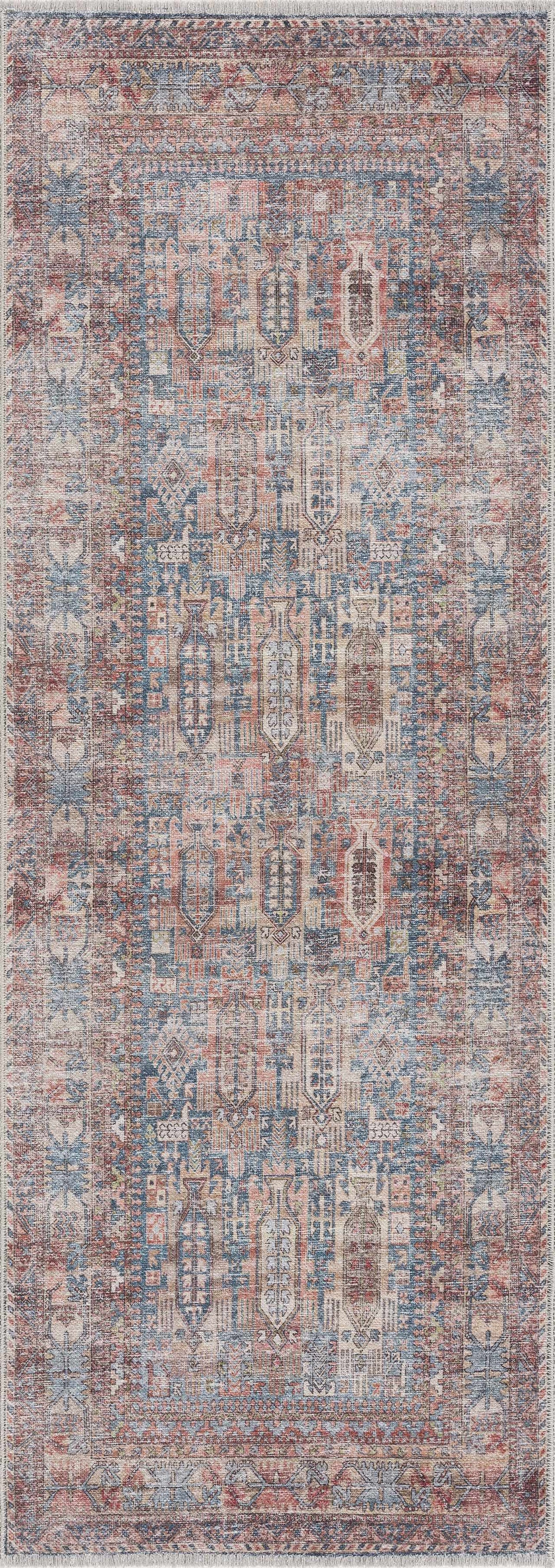 Burnt Orange Holi-2300 Washable Area Rug