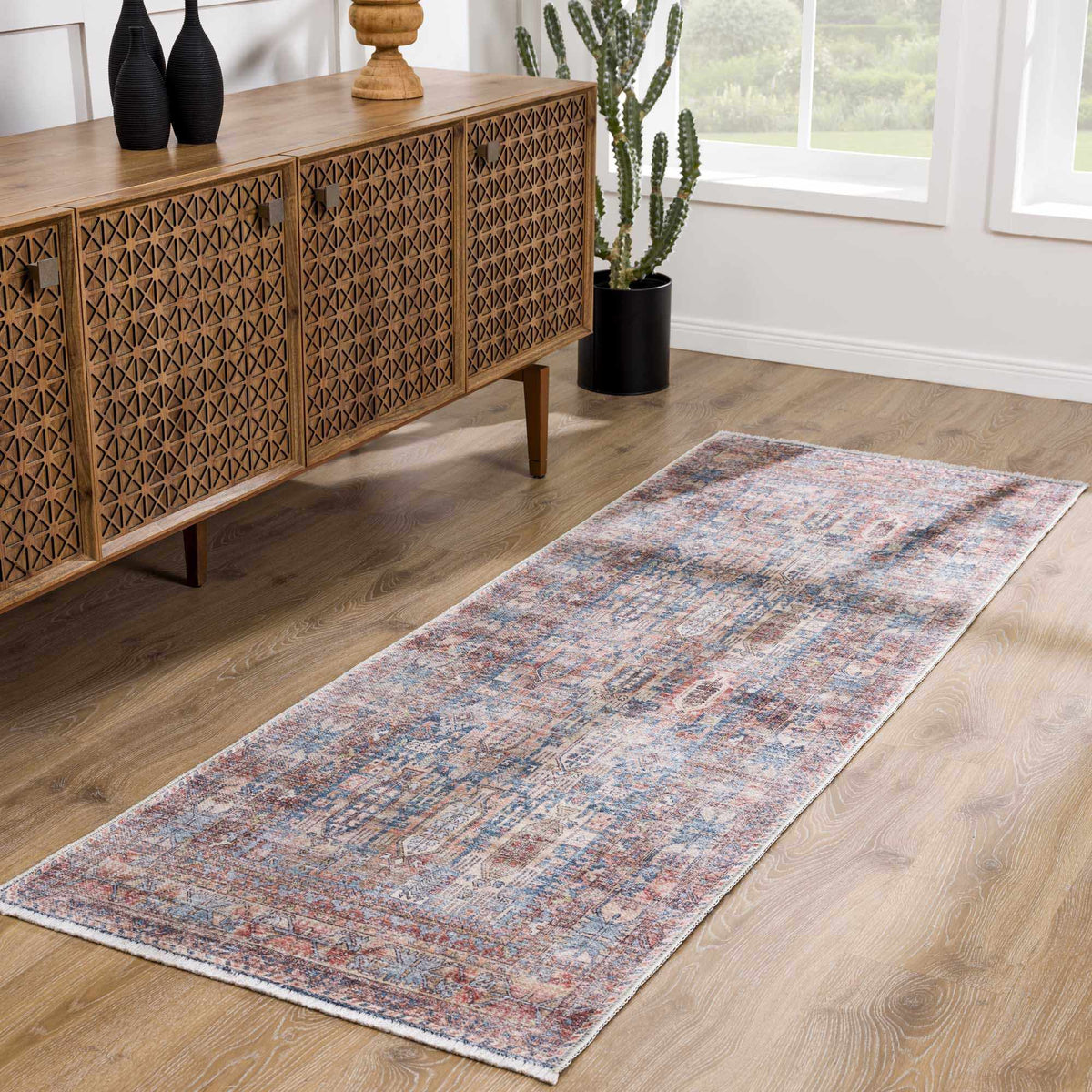 Burnt Orange Holi-2300 Washable Area Rug