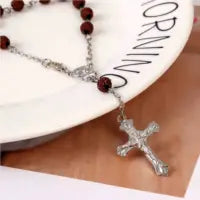 Catholic porcelain white love rosary prayer necklace, Mary blessing rosary prayer necklace