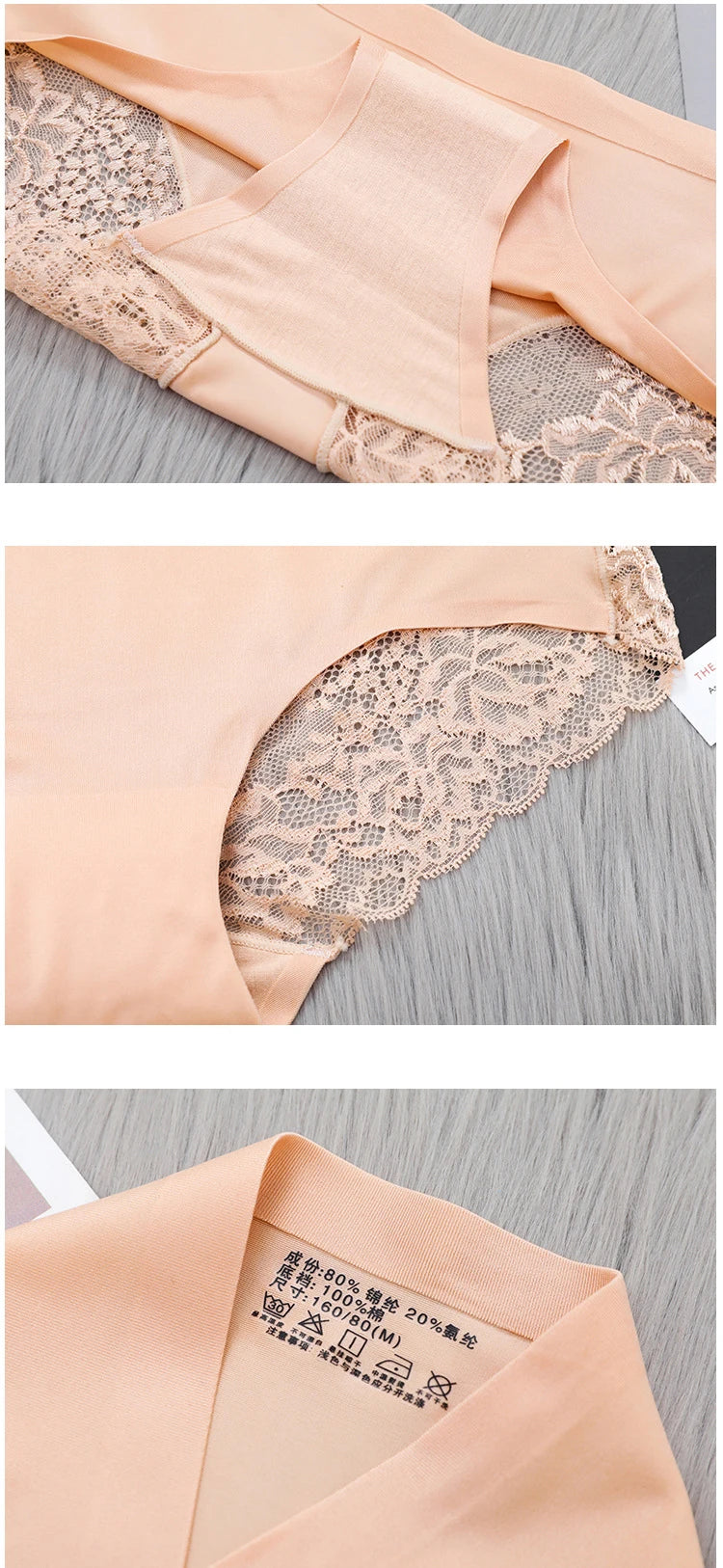 4pcs Lace Panties Women Seamless Underwear Plus Size