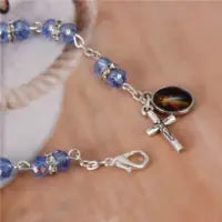 Catholic porcelain white love rosary prayer necklace, Mary blessing rosary prayer necklace