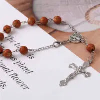 Catholic porcelain white love rosary prayer necklace, Mary blessing rosary prayer necklace