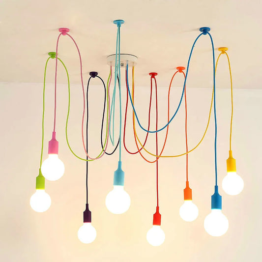 4/6/8/10/12 Heads Modern Colorful Pendant Lamp Chandeliers Indoor Decoration