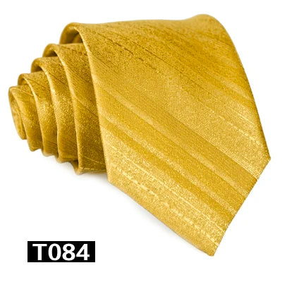Solid Floral Paisley Yellow Gold Men's Ties Neckties 100% Silk Jacquard Woven Tie Sets Pocket Square Party Wedding