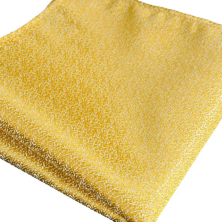 Solid Floral Paisley Yellow Gold Men's Ties Neckties 100% Silk Jacquard Woven Tie Sets Pocket Square Party Wedding