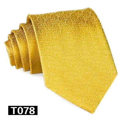 Solid Floral Paisley Yellow Gold Men's Ties Neckties 100% Silk Jacquard Woven Tie Sets Pocket Square Party Wedding
