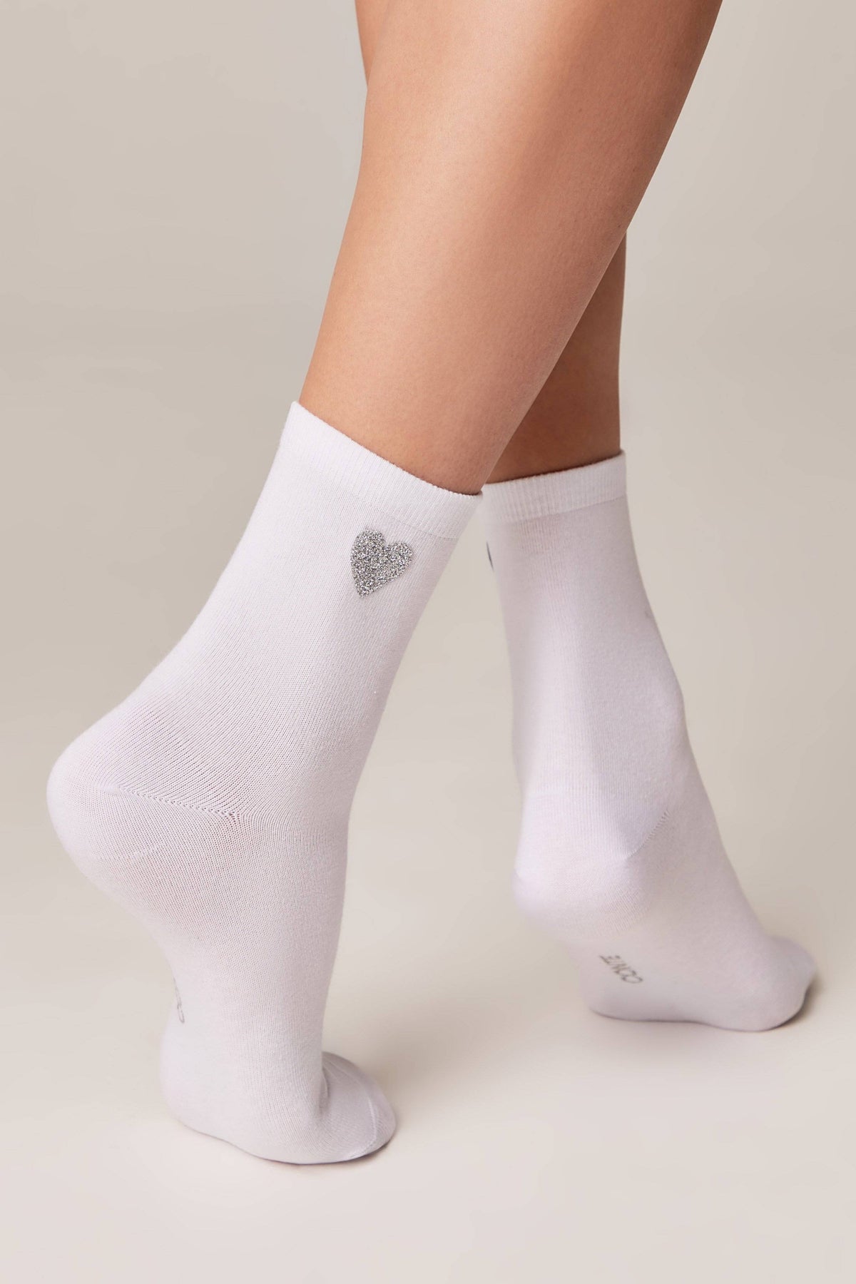 Cotton Socks Conte Classic 427 - Shimmering Heart Pattern