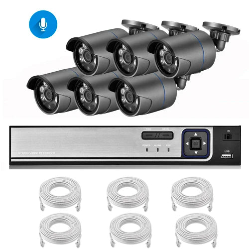 AZISHN 4K 8MP Video Surveillance Set 8CH POE NVR kit AI Human Detection IP Camera Indoor Outdoor Audio Recorder Security System