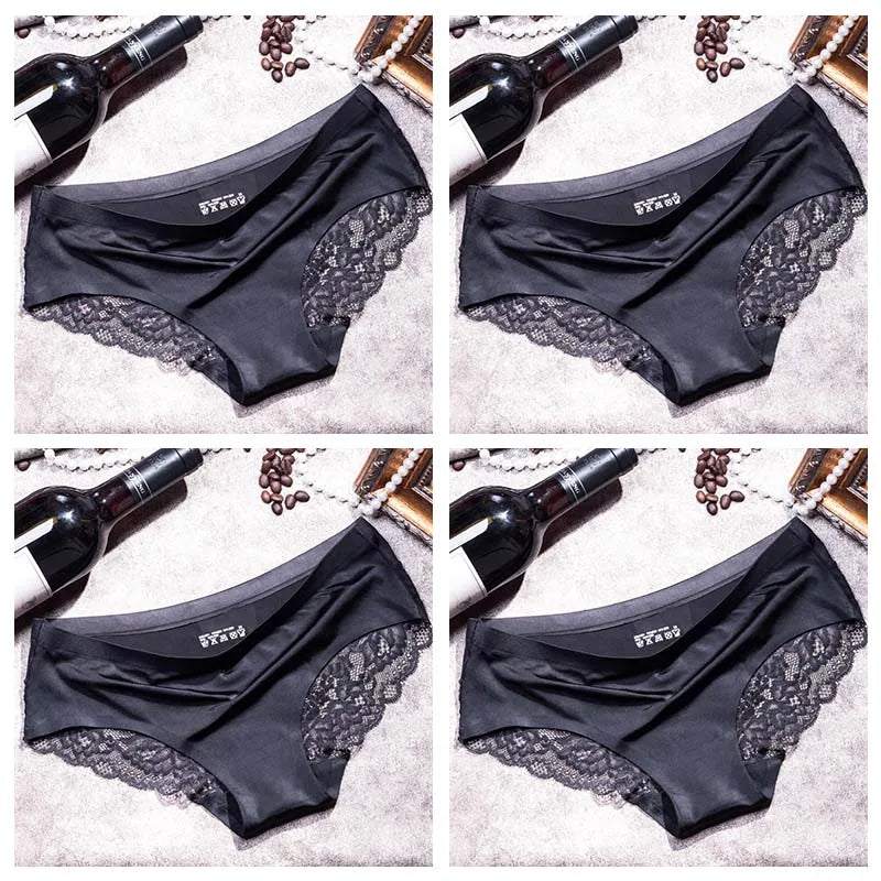 4pcs Lace Panties Women Seamless Underwear Plus Size
