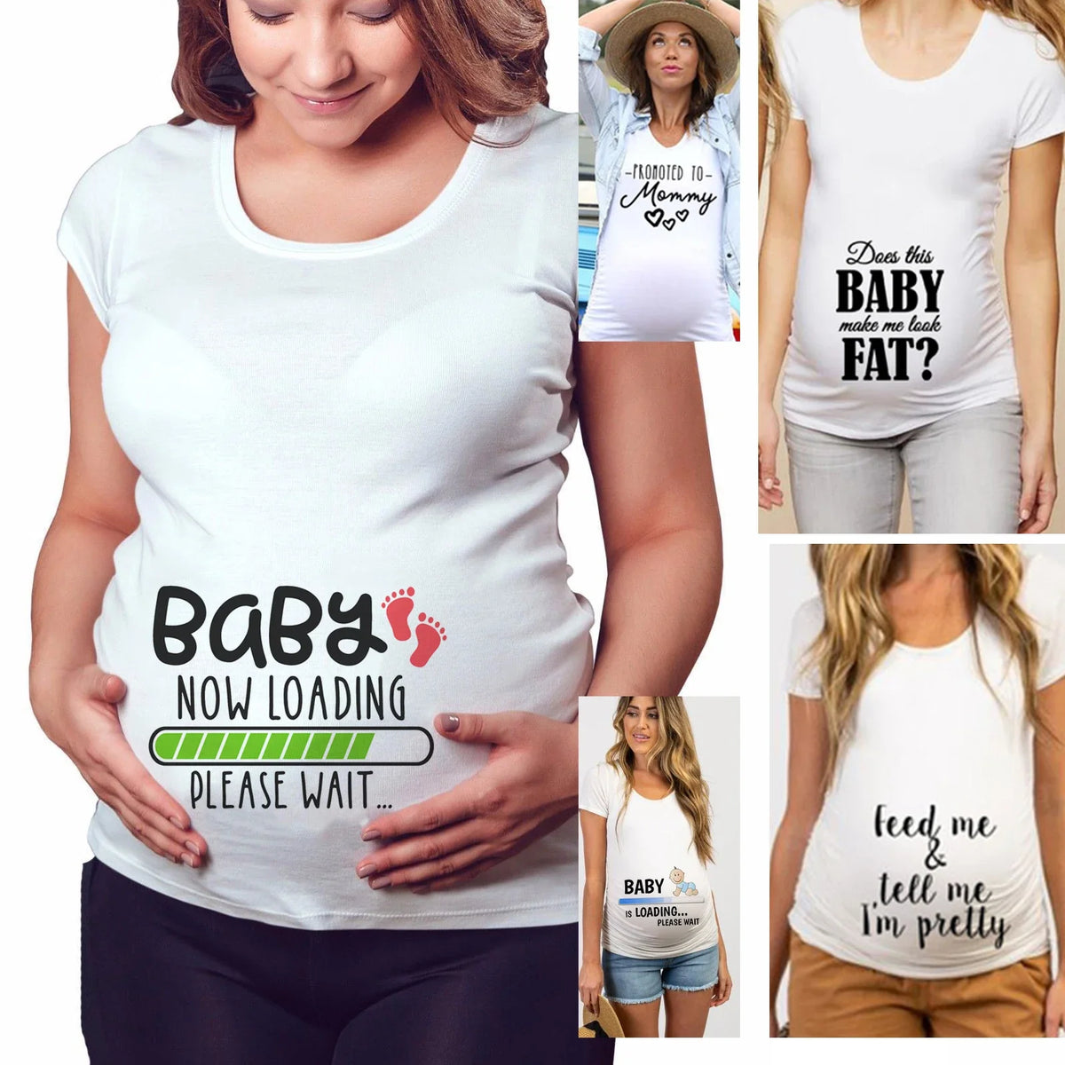 Brand New Women Pregnancy Clothes Baby Now Loading Pls Wait Maternity T-shirt Summer Short Sleeve Pregnant T-shirts