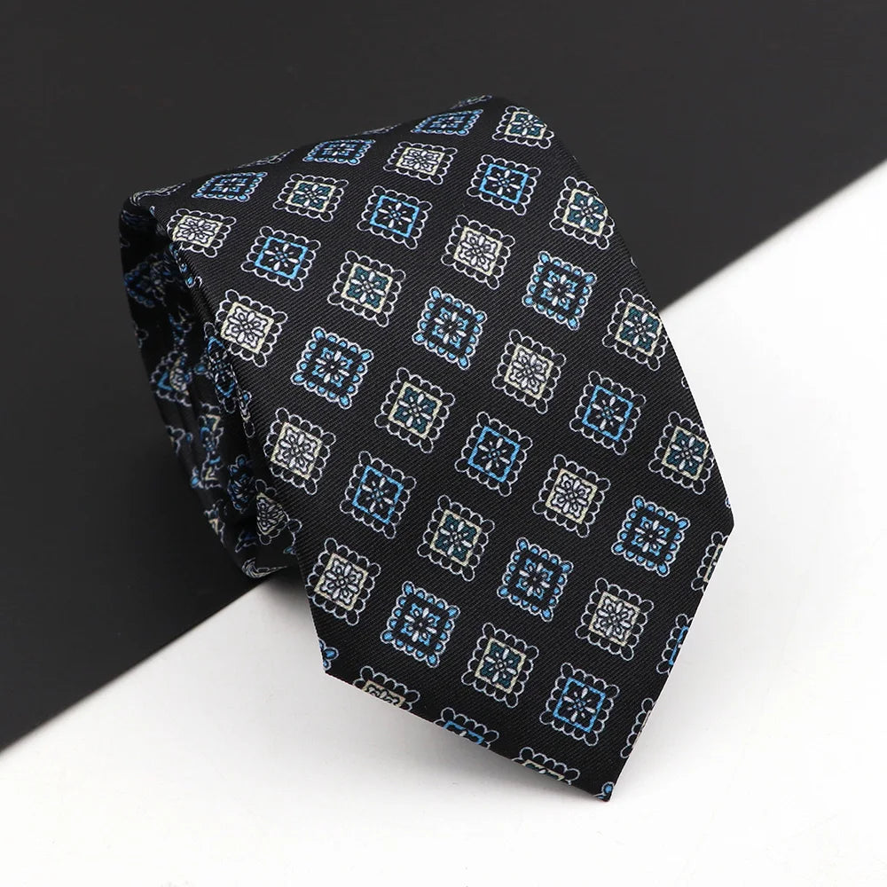 Novelty Men's Formal Ties 7cm Soft Silk Necktie