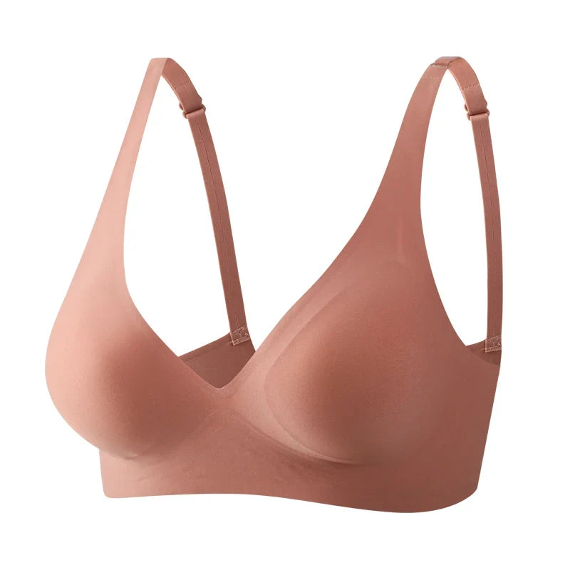 FINETOO Soft Wireless Bra Women Deep V Bras Sexy Bralette Padded Bra S-XL Female Seamless Underwear Comfortable Ladies Lingerie