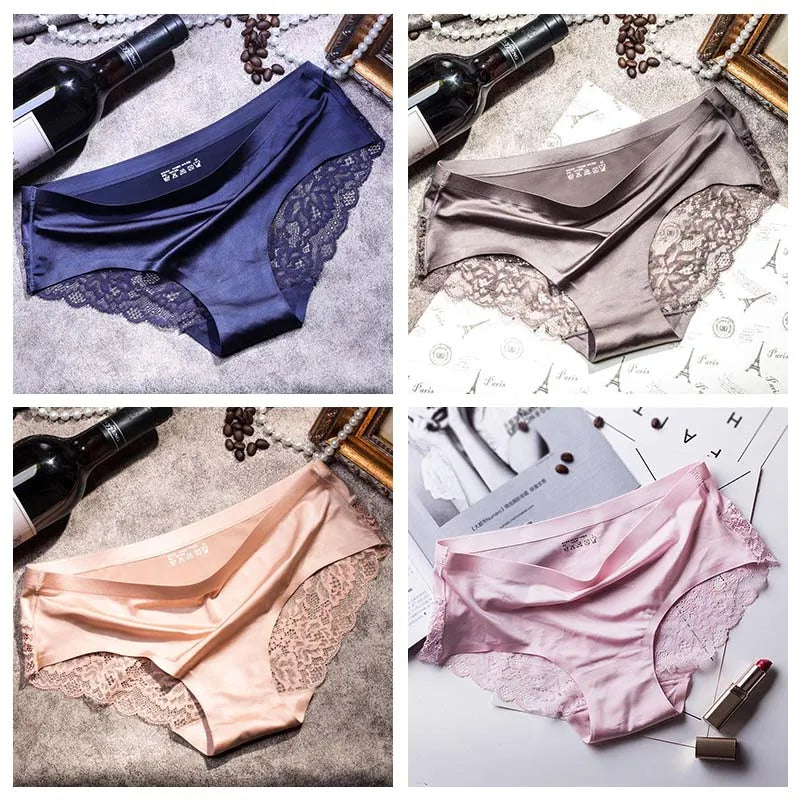 4pcs Lace Panties Women Seamless Underwear Plus Size