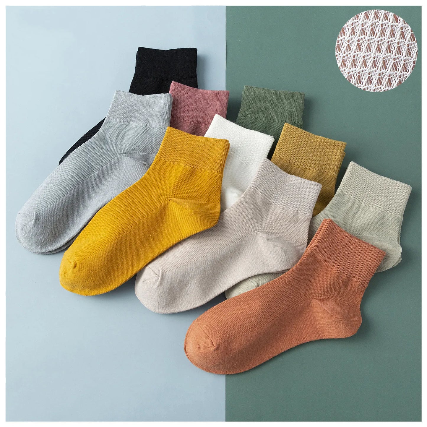 Cotton Breathable Solid Color Woman Summer Thin Socks