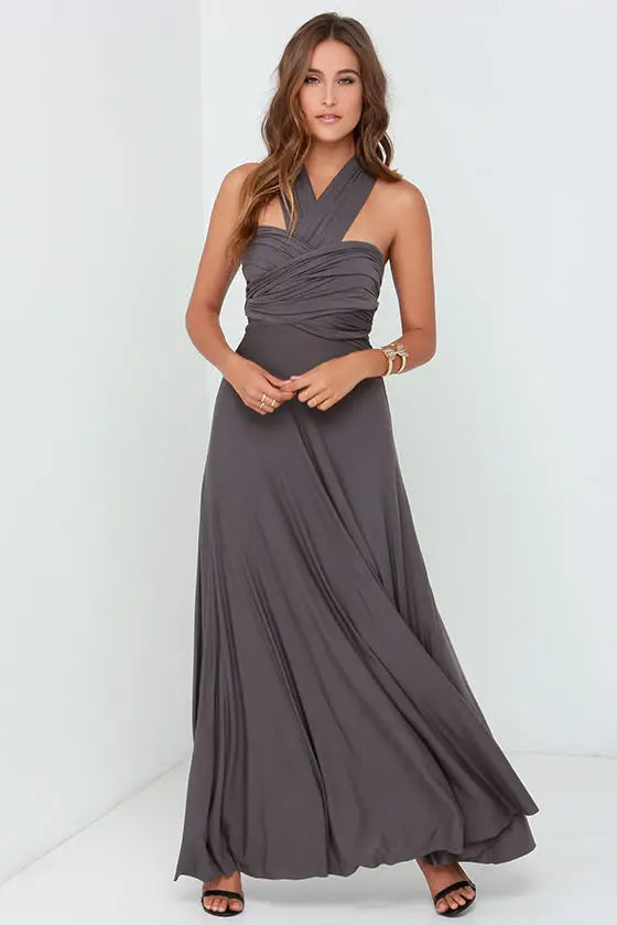 Women Sexy Multiway Wrap Convertible Boho Maxi Bandage Long Dress Party Bridesmaid Infinity Robe