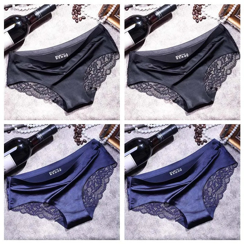 4pcs Lace Panties Women Seamless Underwear Plus Size