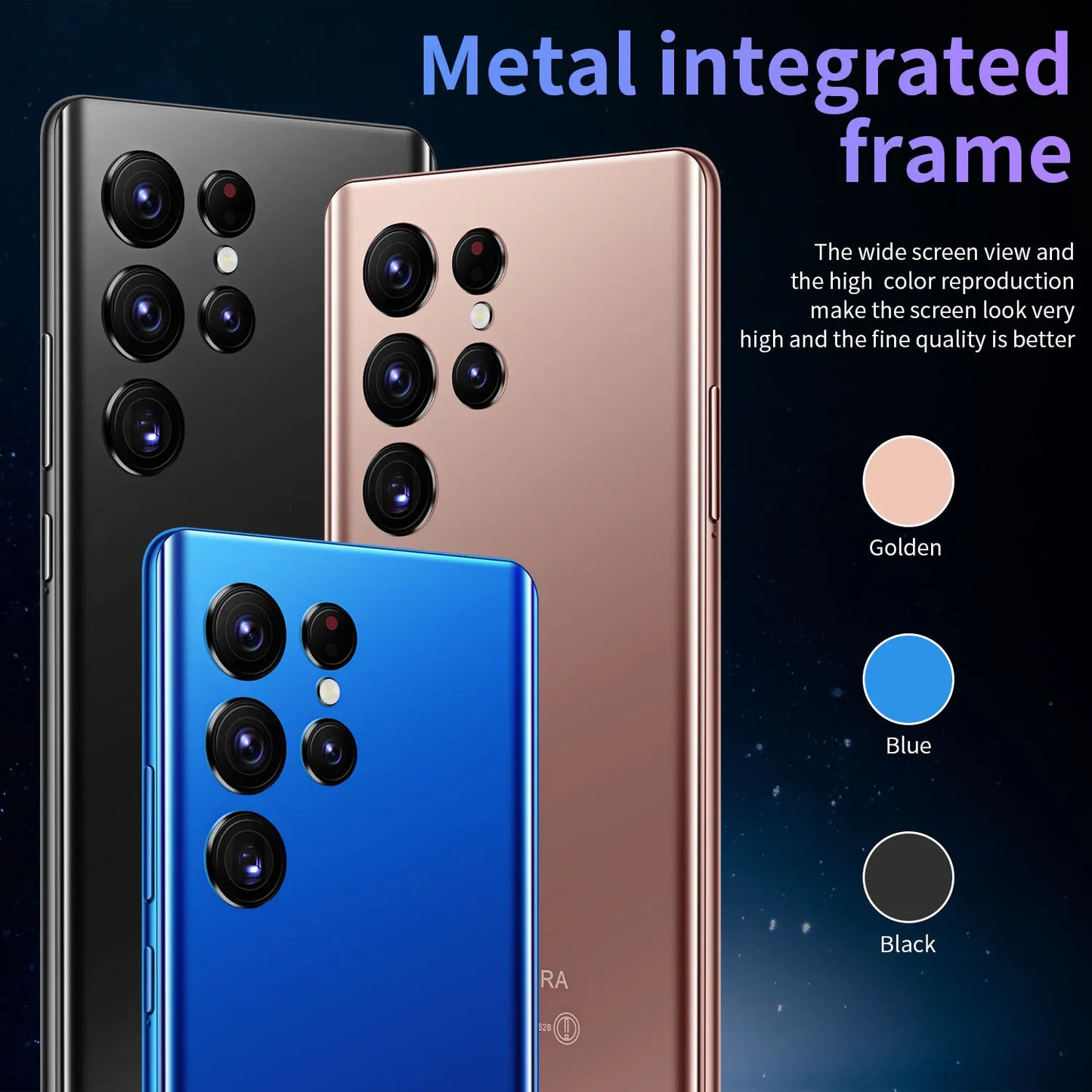Hot Selling S22 ULTRA Original 16GB+1TB 24MP+50MP Face Unlock Full Display Android 12 Cell Phone Smart Mobile Phone