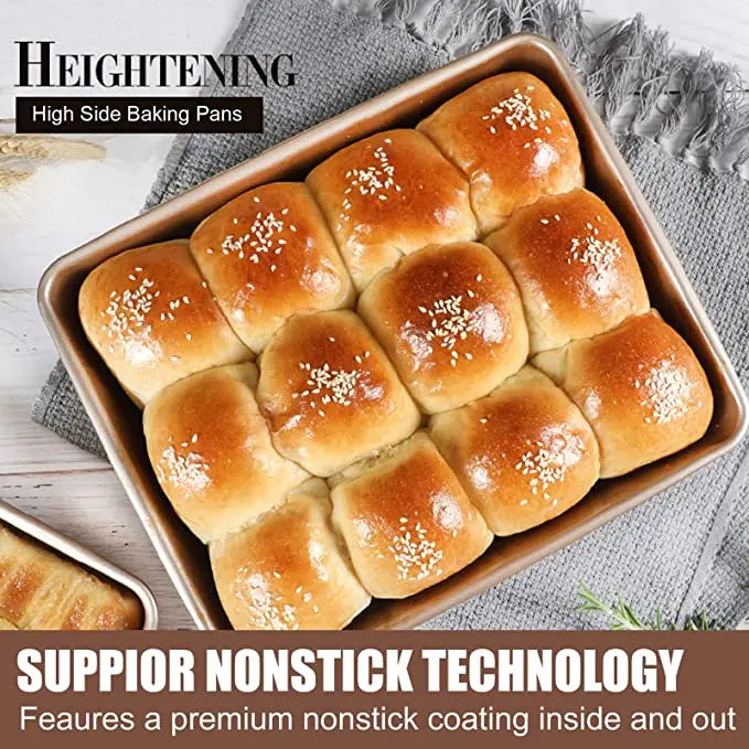 Deep Baking Pan Rectangular Non Stick Carbon Steel Bakeware Biscuit Bread Loaf kit