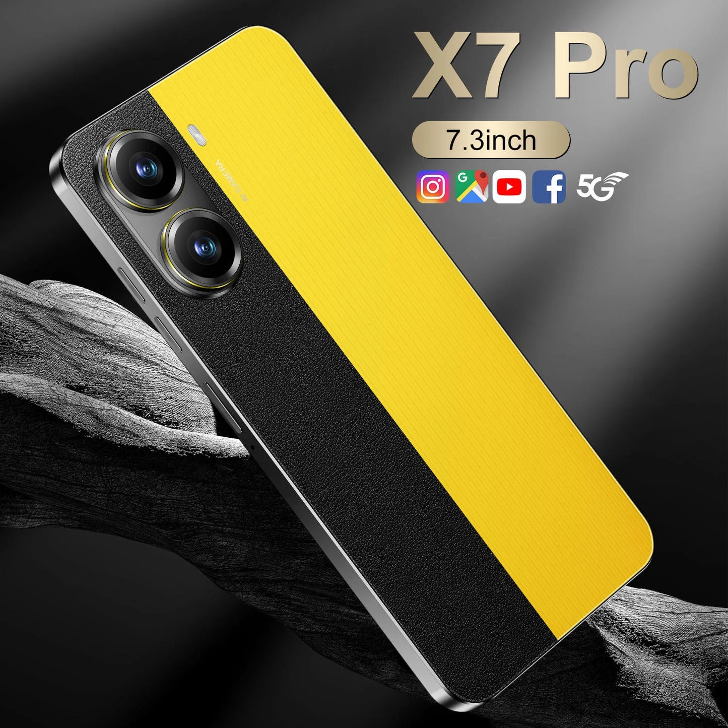 Smooth Scrolling X7 Pro 5G Smartphone High Quality 7.3 Inch 108MP Rear Camera 65W Quick Charge Dual Sim Unlocked Deca Core