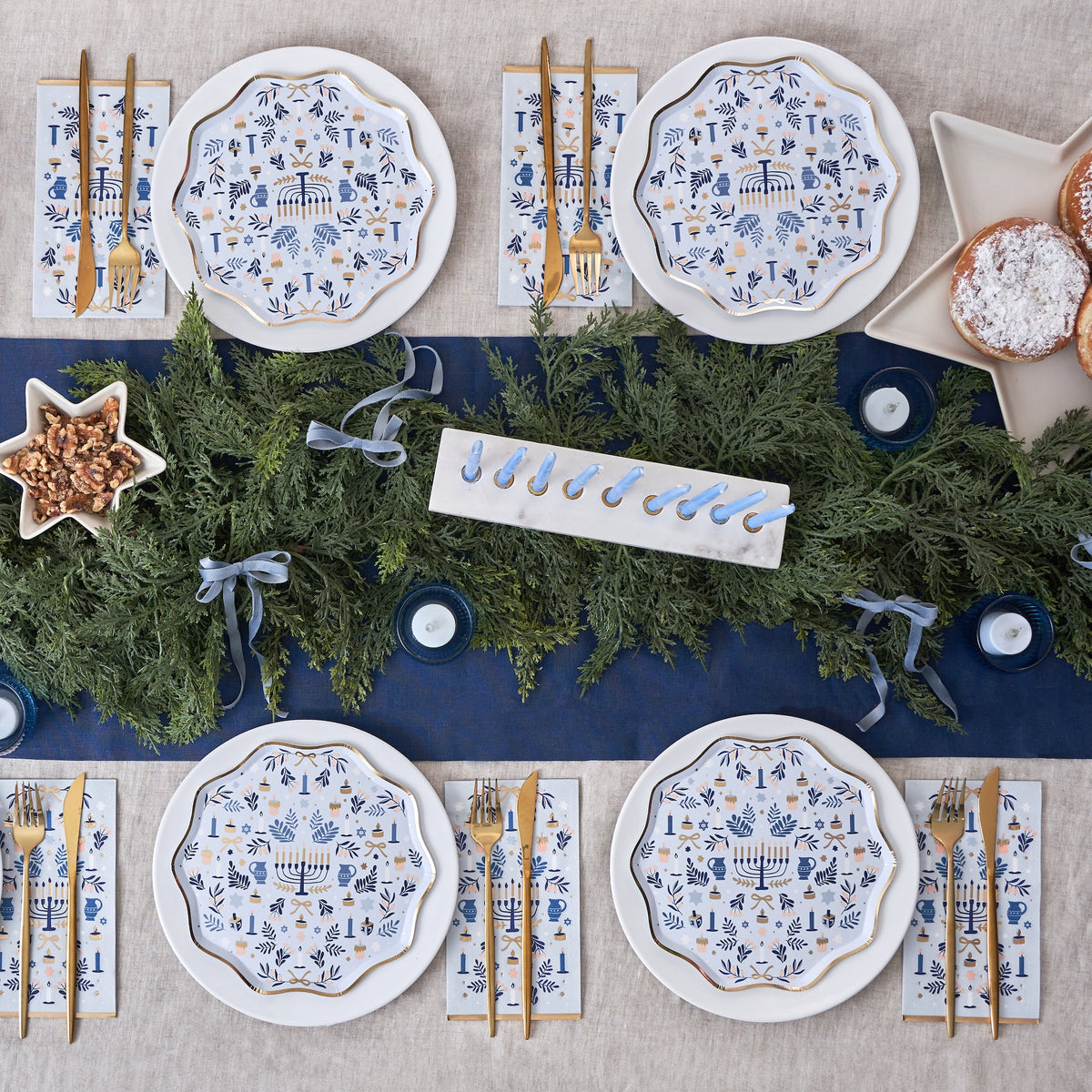 Modern Hanukkah Dinner Napkin