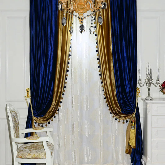 Haute Custom Italian Velvet Curtains Modern Simple Light Filtering for Living Room Bedroom Villa Double Layer with Blackout Coating
