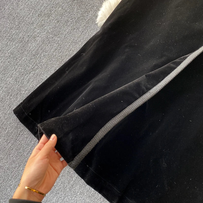 Fall Elegant Turn-down Collar Slim Casual Midi Dress For Women Shift Lace Dress