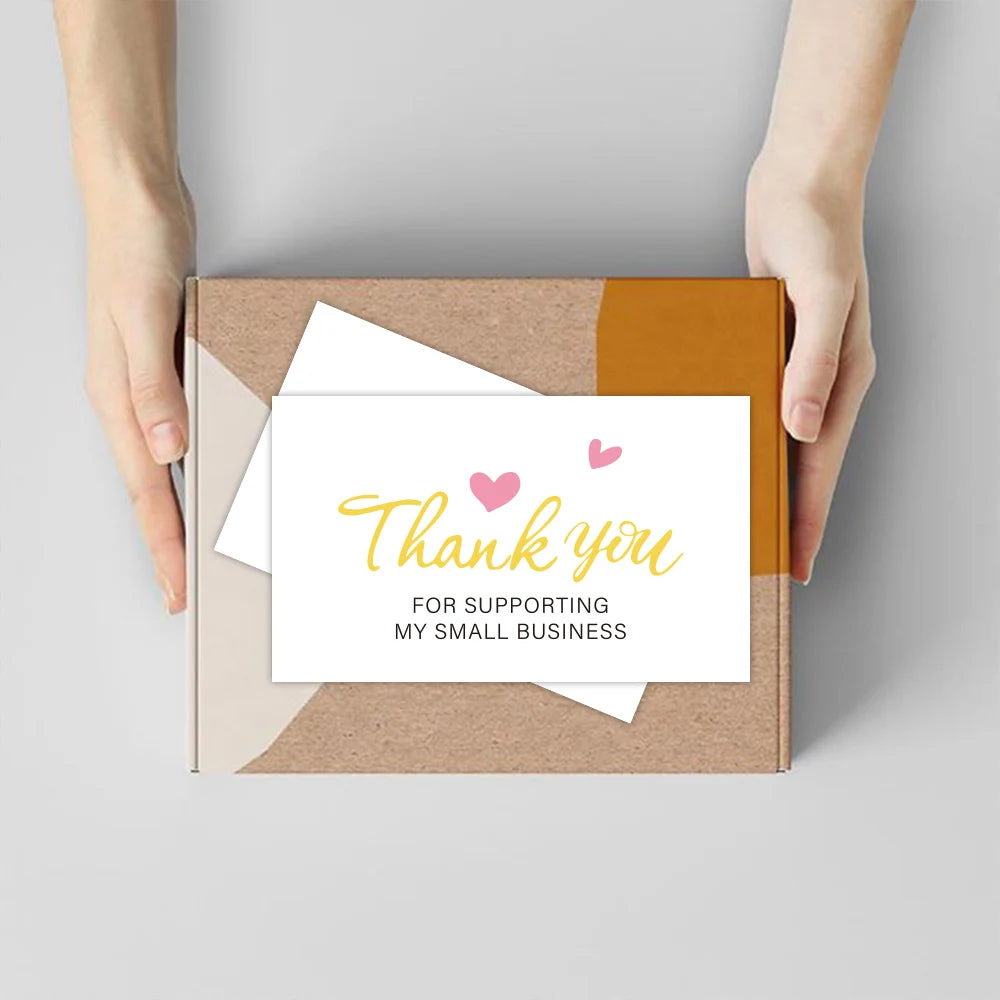 30Pcs/Pack white Thank You Card Labels With Beyond Grateful Card For Supporting My Small Business Decoration Gift Greeting Card