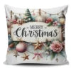 Super Soft Personalized Christmas Tree Cushion Cover Home Decorative Pillowcase with Sublimation Printing