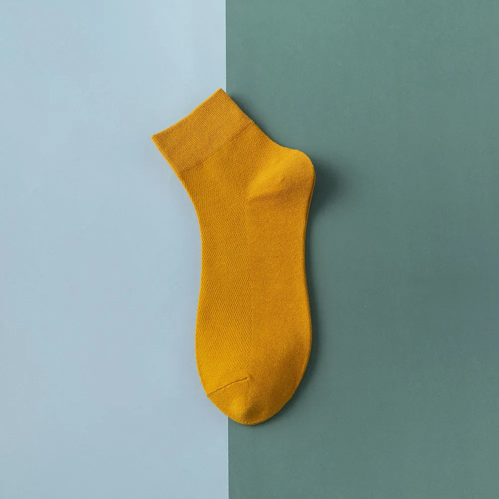Cotton Breathable Solid Color Woman Summer Thin Socks